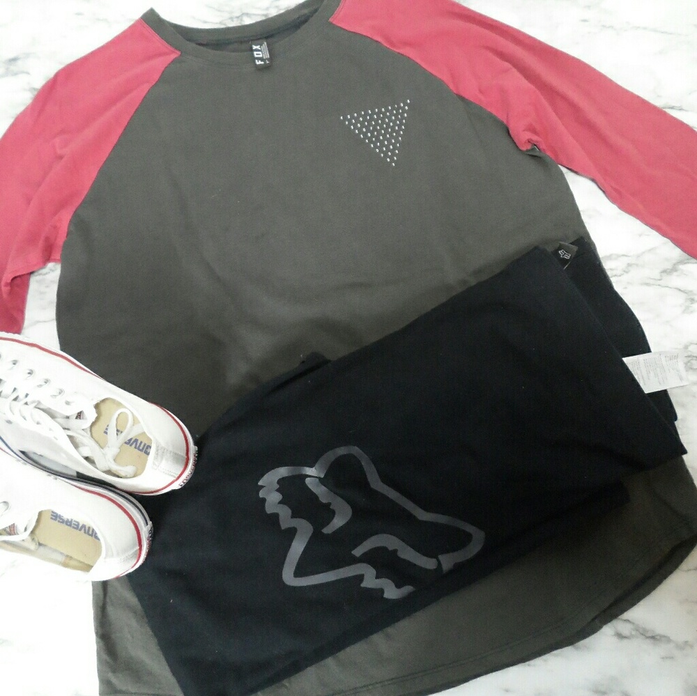 Fox vintage black fantum 3/4 long sleeve top
